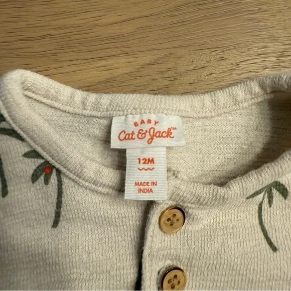 Cat & Jack adorable matching set 12M, palm trees - Picture 4 of 4